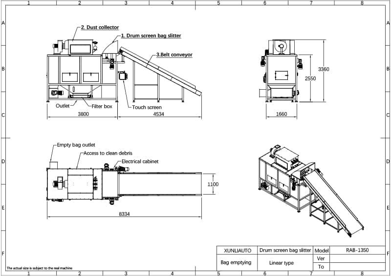 RAB-bag emptying machine